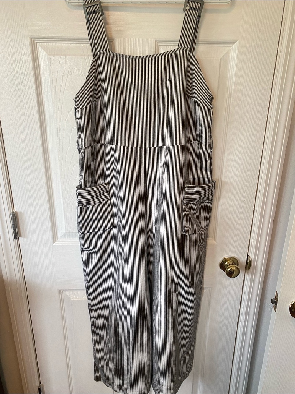 Urban Outfitters Striped Wide-Leg Jumpsuit in Black and White